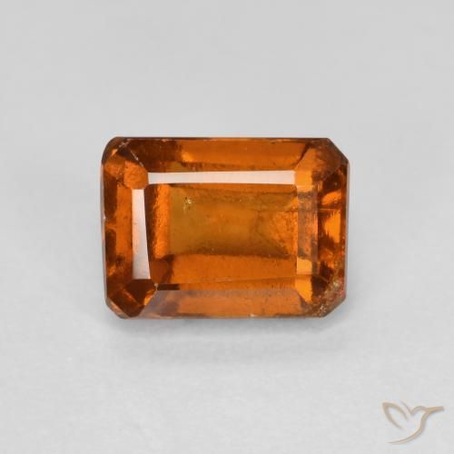 Grenat Hessonite Ambre orange naturelle Octogone / coupe Émeraude, 1.46 ct, VS-SI