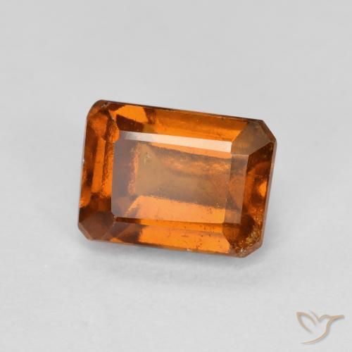 Grenat Hessonite Ambre orange naturelle Octogone / coupe Émeraude, 1.46 ct, VS-SI