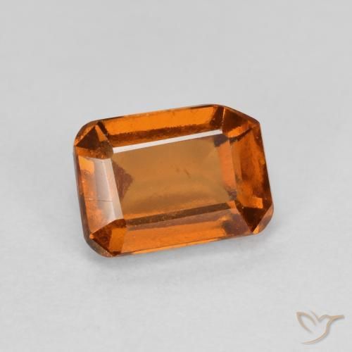 Grenat Hessonite Orange moyen-foncé naturelle Octogone / coupe Émeraude, 1.44 ct, VS-SI