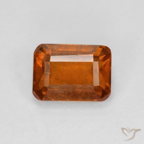 1.52ct Naturel Orange moyen-foncé Grenat Hessonite, Taille émeraude, VS-SI