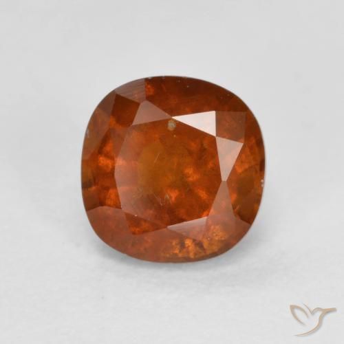 Grenat Hessonite Orange foncé naturelle Coussin, 1.24 ct, VS-SI