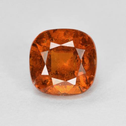 Grenat Hessonite Ambre orange naturelle Coupe coussin, 1.47 ct, VS-SI