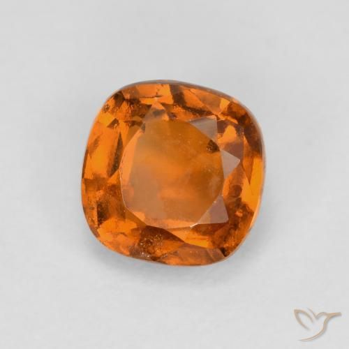 Grenat Hessonite Orange feu naturelle Coussin, 1.34 ct, VS-SI