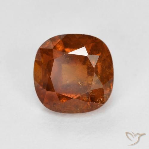 Grenat Hessonite Orange foncé naturelle Coussin, 1.34 ct, VS-SI