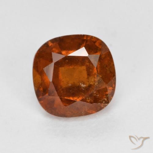 Grenat Hessonite Orange foncé naturelle Coussin, 1.34 ct, VS-SI