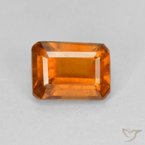 1.43ct Naturel Orange moyen-foncé Grenat Hessonite, Taille émeraude, VS-SI