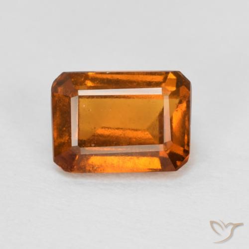 Grenat Hessonite Orange jaunâtre naturelle Octogone / coupe Émeraude, 1.28 ct, VS-SI