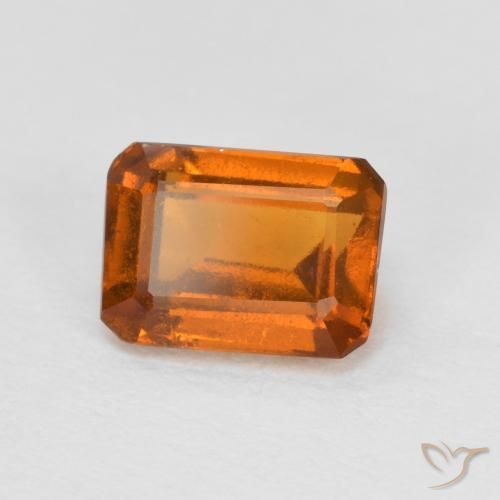 Grenat Hessonite Orange jaunâtre naturelle Octogone / coupe Émeraude, 1.28 ct, VS-SI