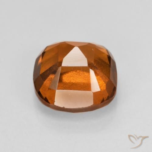 Grenat Hessonite Orange foncé naturelle Coussin, 1.40 ct, VS