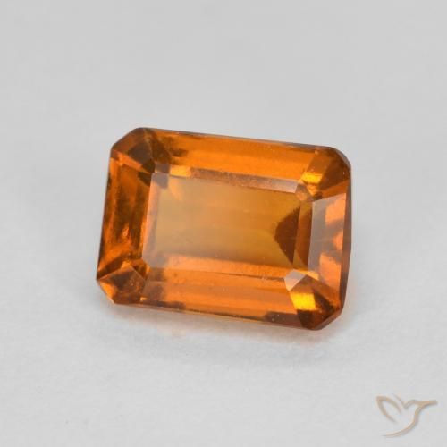 1.42ct Naturel Orange moyen-foncé Grenat Hessonite, Taille émeraude, VS