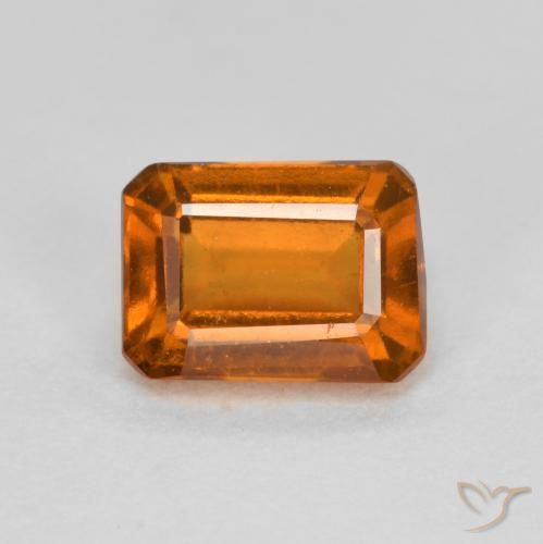 Grenat Hessonite Orange moyen-foncé naturelle Octogone / coupe Émeraude, 1.42 ct, VS