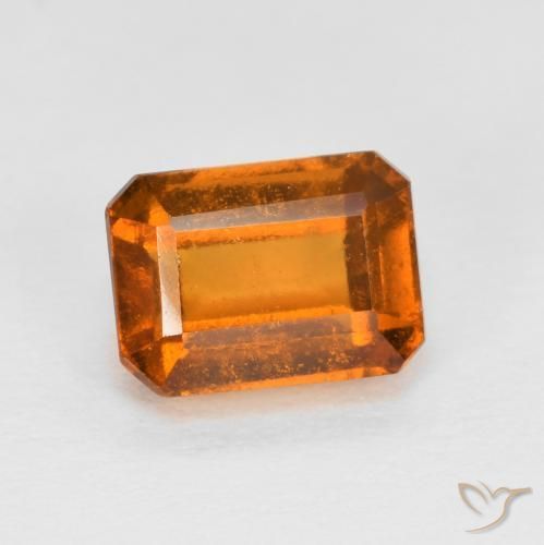Grenat Hessonite Orange jaunâtre naturelle Octogone / coupe Émeraude, 1.49 ct, VS