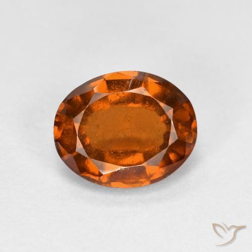 Grenat Hessonite Ambre orange naturelle ovale, 1.89 ct, VS