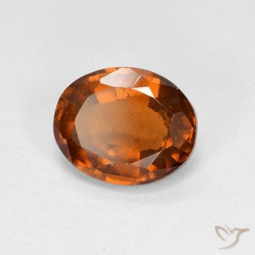 Grenat Hessonite Ambre orange naturelle ovale, 1.89 ct, VS