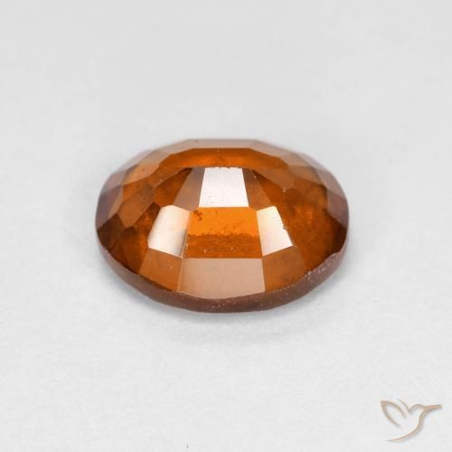 Grenat Hessonite Ambre orange naturelle ovale, 1.89 ct, VS