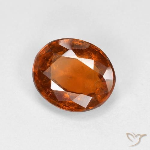 Grenat Hessonite Orange moyen-foncé naturelle ovale, 1.62 ct, VS