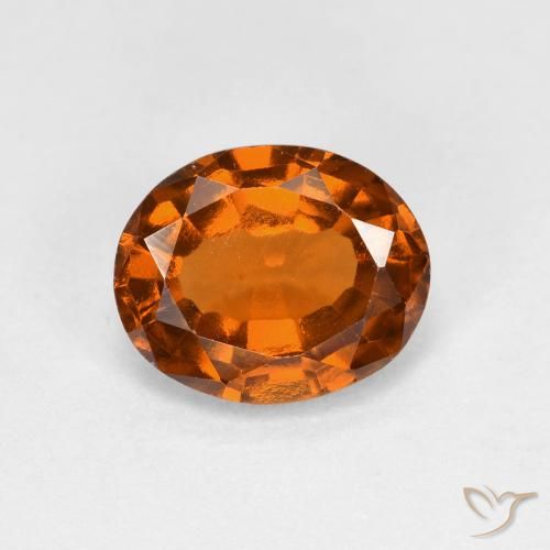Grenat Hessonite Orange moyen-foncé naturelle ovale, 1.56 ct, VS