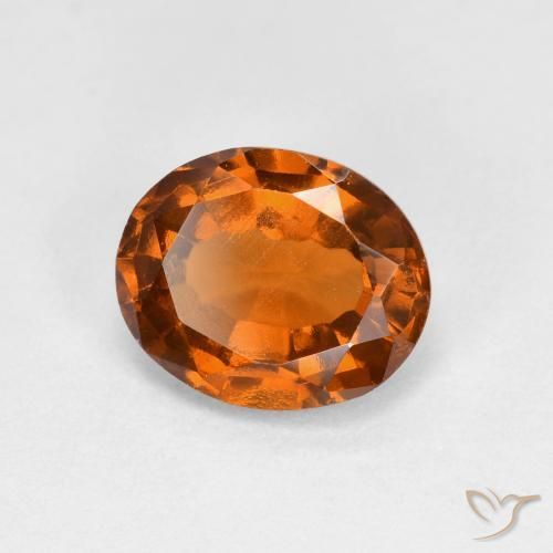 Grenat Hessonite Orange moyen-foncé naturelle ovale, 1.56 ct, VS