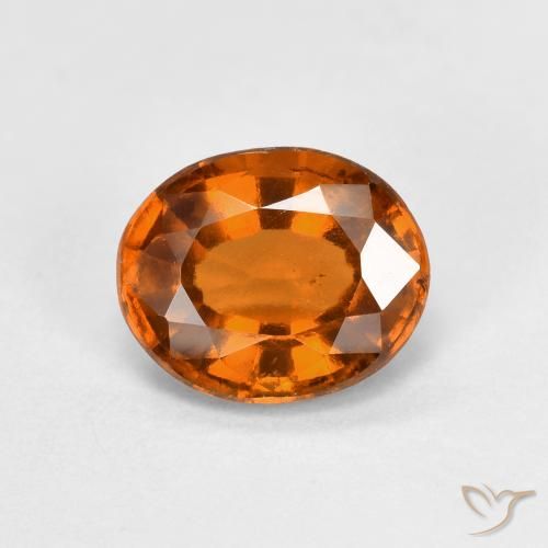 Grenat Hessonite Orange moyen naturelle ovale, 1.54 ct, VS