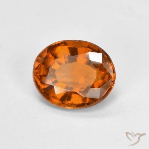 Grenat Hessonite Orange moyen naturelle ovale, 1.54 ct, VS
