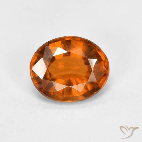 Grenat Hessonite Orange moyen-foncé naturelle ovale, 1.48 ct, VS