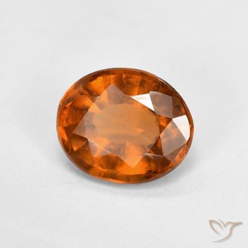Grenat Hessonite Orange moyen-foncé naturelle ovale, 1.48 ct, VS