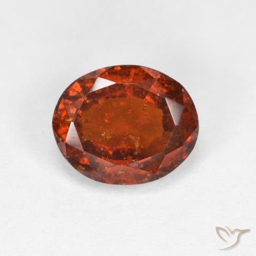 Grenat Hessonite Orange foncé naturelle ovale, 1.58 ct, VS-SI
