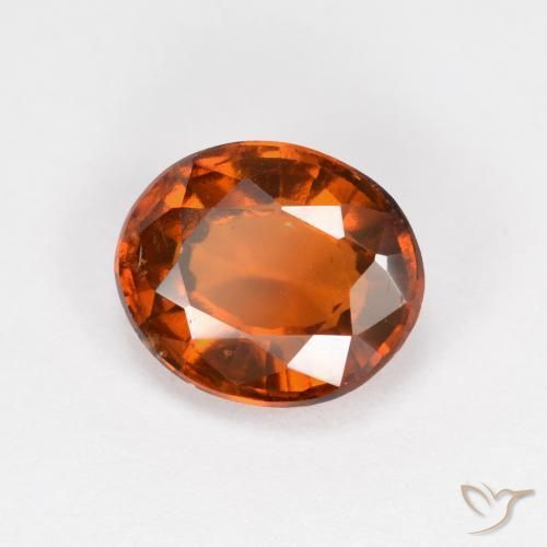 Grenat Hessonite Orange foncé naturelle ovale, 1.62 ct, VS