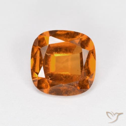 1.55ct Naturel Orange foncé Grenat Hessonite, Coussin, VS