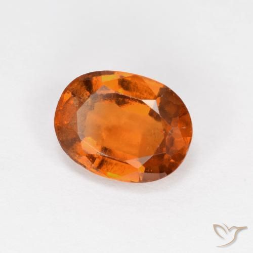 Grenat Hessonite Orange moyen-foncé naturelle ovale, 1.66 ct, VS