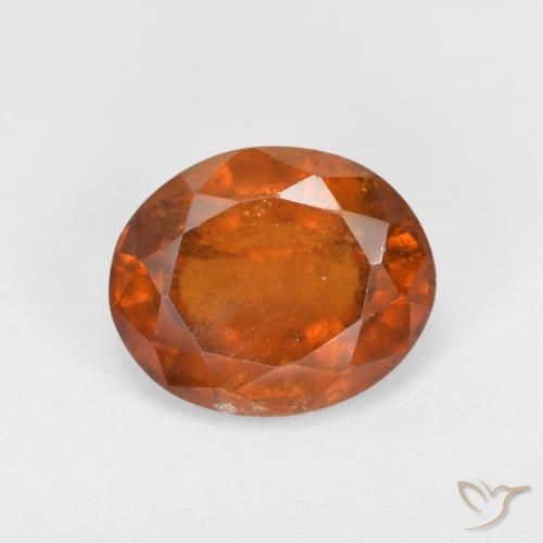 Grenat Hessonite Orange rougeâtre naturelle ovale, 2.54 ct, VS-SI