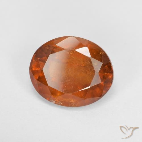 Grenat Hessonite Orange rougeâtre naturelle ovale, 2.54 ct, VS-SI