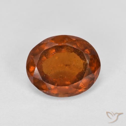 2.19ct Naturel Ambre orange Grenat Hessonite, ovale, VS-SI