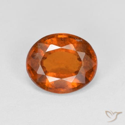 Grenat Hessonite Ambre orange naturelle ovale, 1.93 ct, VS-SI