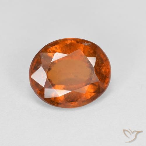 Grenat Hessonite Ambre orange naturelle ovale, 1.93 ct, VS-SI