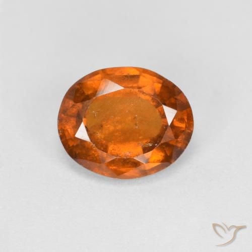Grenat Hessonite Orange foncé naturelle ovale, 1.66 ct, VS-SI