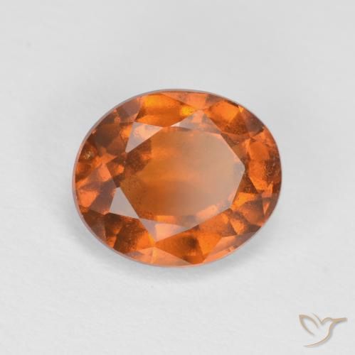 Grenat Hessonite Orange foncé naturelle ovale, 1.82 ct, VS
