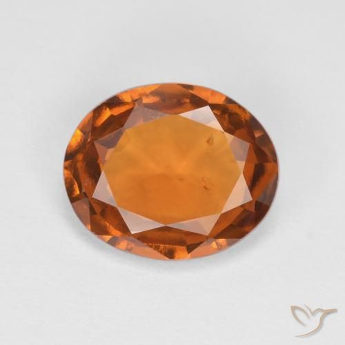 Grenat Hessonite Orange jaunâtre naturelle ovale, 2.08 ct, VS