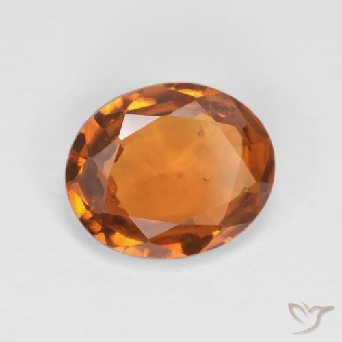 Grenat Hessonite Orange jaunâtre naturelle ovale, 2.08 ct, VS