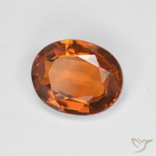 Grenat Hessonite Orange rougeâtre naturelle ovale, 1.89 ct, VS