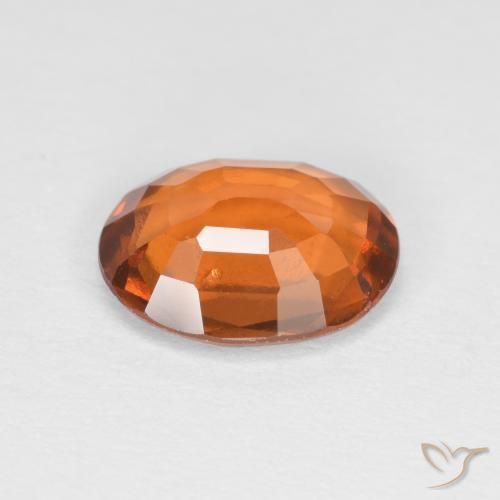 Grenat Hessonite Orange rougeâtre naturelle ovale, 1.89 ct, VS