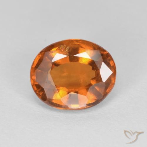 Grenat Hessonite Orange jaunâtre naturelle ovale, 1.56 ct, VS