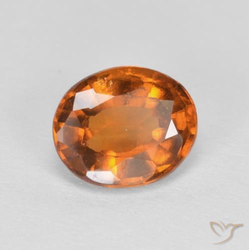 Grenat Hessonite Orange jaunâtre naturelle ovale, 1.56 ct, VS