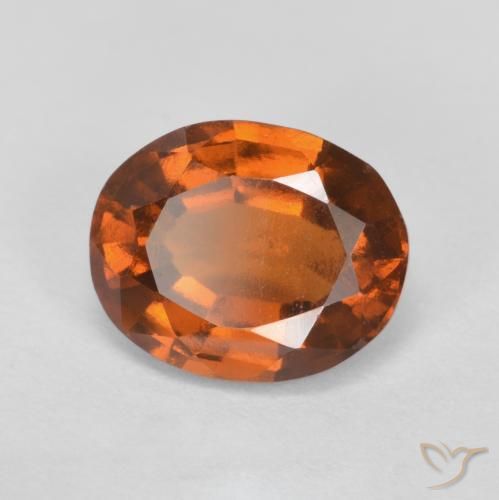 Grenat Hessonite Orange foncé naturelle ovale, 2.06 ct, VS