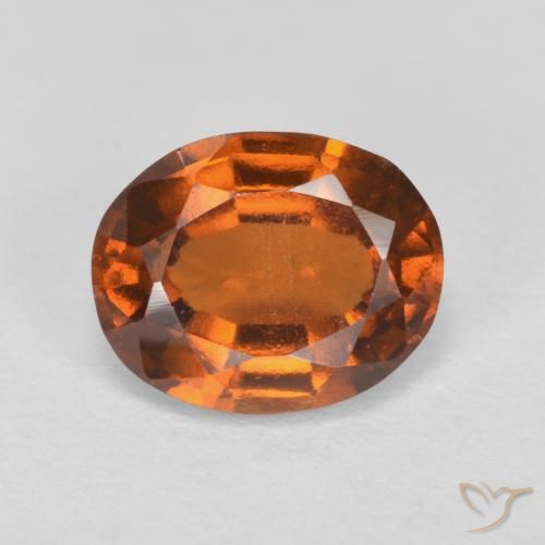Grenat Hessonite Orange foncé naturelle ovale, 2.06 ct, VS