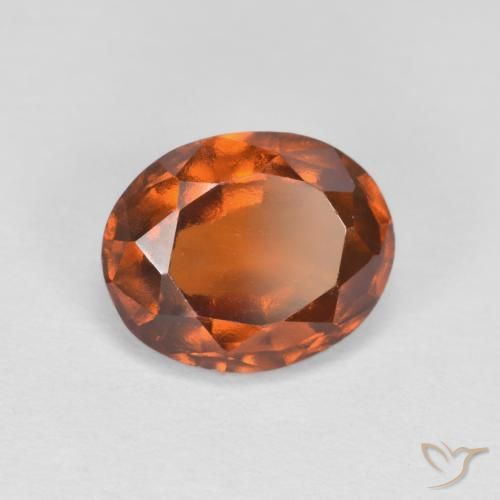 Grenat Hessonite Ambre orange naturelle ovale, 1.57 ct, VS