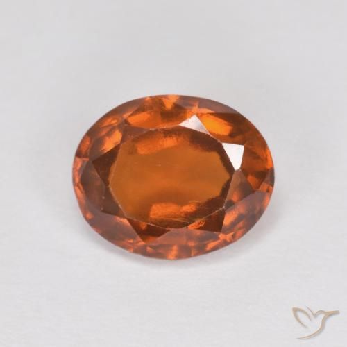 Grenat Hessonite Ambre orange naturelle ovale, 1.57 ct, VS