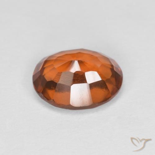 Grenat Hessonite Ambre orange naturelle ovale, 1.57 ct, VS