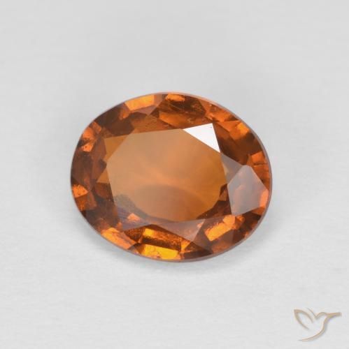 Grenat Hessonite Orange moyen naturelle ovale, 1.42 ct, VS