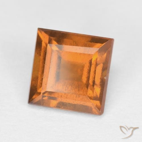 Grenat Hessonite Orange jaunâtre naturelle Carré, 1.42 ct, VS